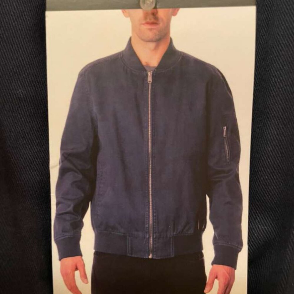 NWT! Men's Lucky Brand Bomber Jacket - XXL, Navy Blue